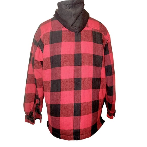 Dickies Barn Jacket Mens M Buffalo Red Plaid Quilted Work Wear Hooded Outdoors - Picture 6 of 6